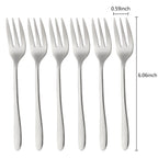 Gold Stainless Steel Fruit Fork Set Cake, Salad & Snack Cutlery (1–6Pcs)