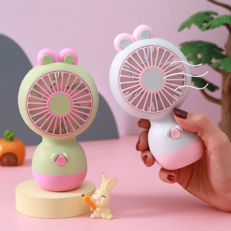 Cute Rabbit Ear Mini Fan UK USB Rechargeable Kids Desk Fan