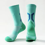 Men Cushioned Basketball Socks Long Breathable Badminton Sports Crew
