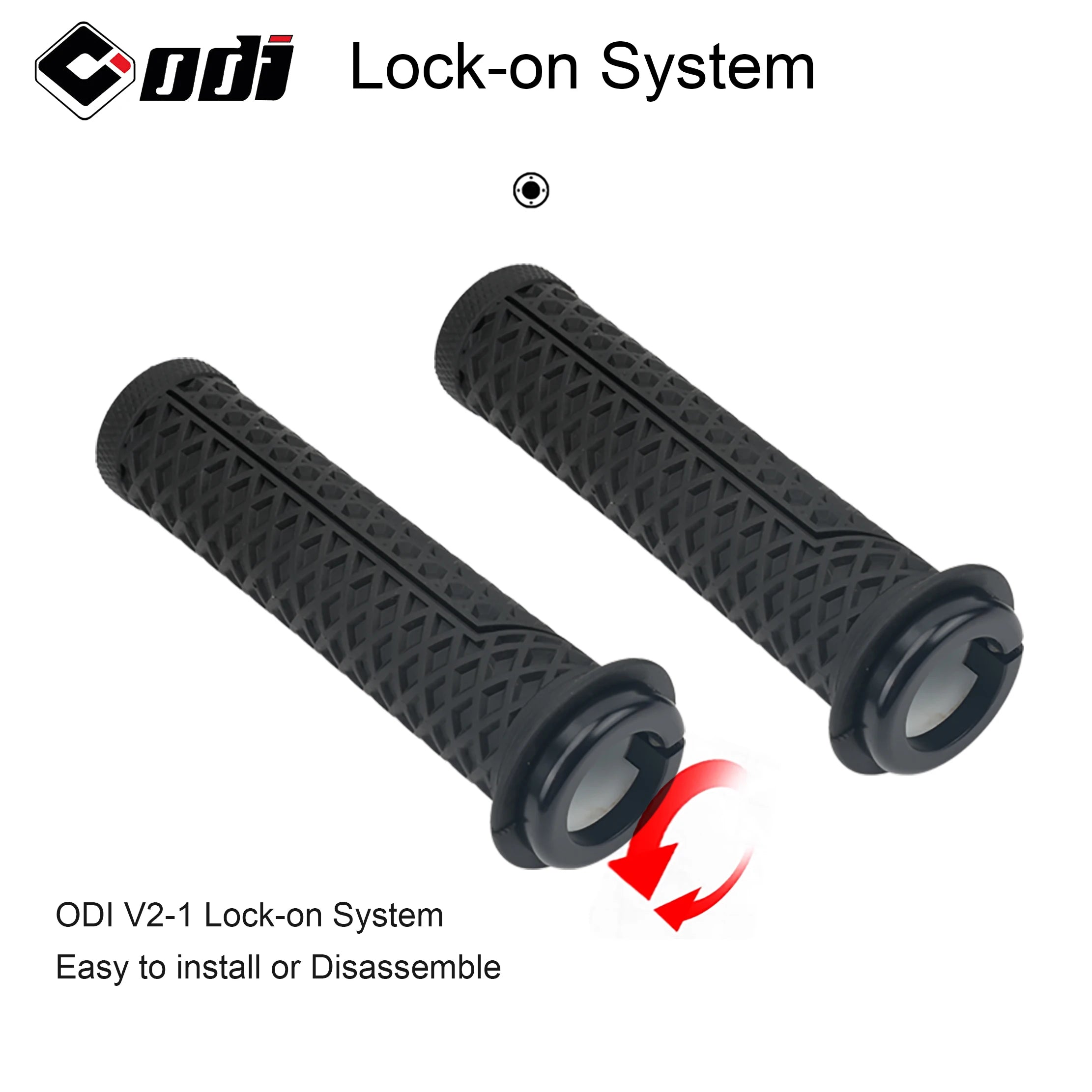 ODI VS-21 Lock-On MTB Grips Waffle Anti-Slip Shockproof Silicone