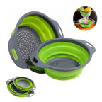 Silicone Folding Drain Basket Vegetable & Fruit Washing Strainer Kitchen Tool