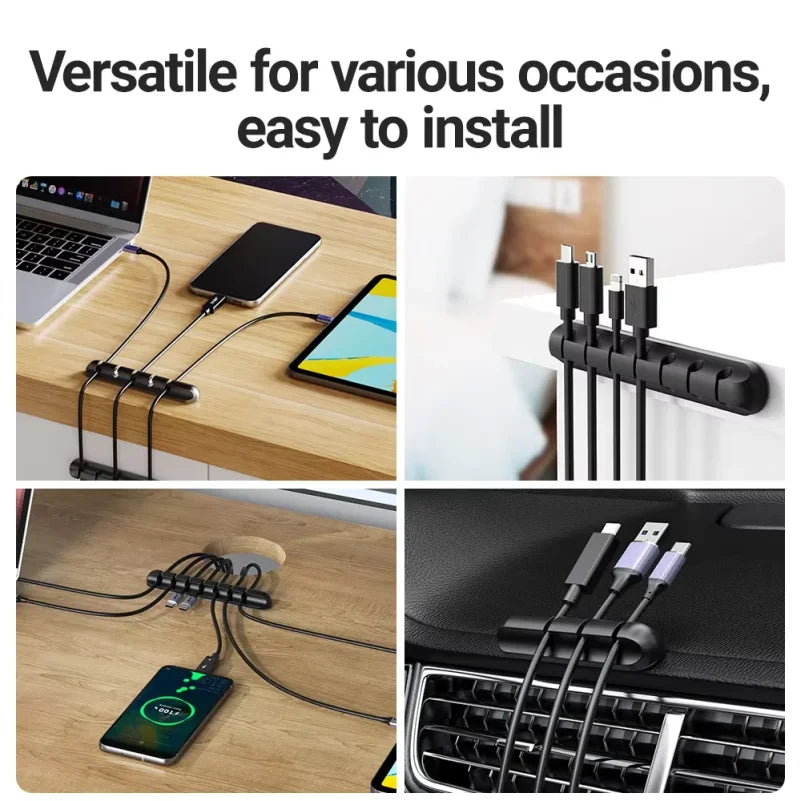 Adhesive Cable Holder Clips Cord Management Wire Organizer for Desktop USB Charging Cable Secondary image