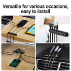 Adhesive Cable Holder Clips Cord Management Wire Organizer for Desktop USB Charging Cable