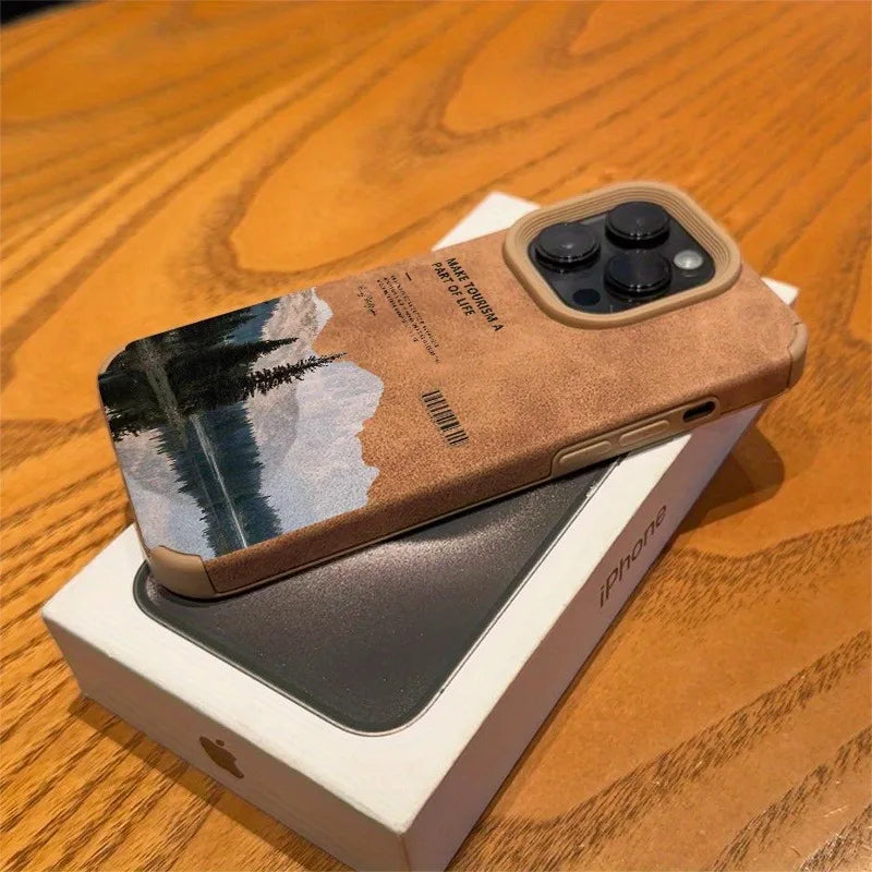 Mountain Lake Scenery Case for iPhone 11 12 13 14 15 16 17 Pro Max