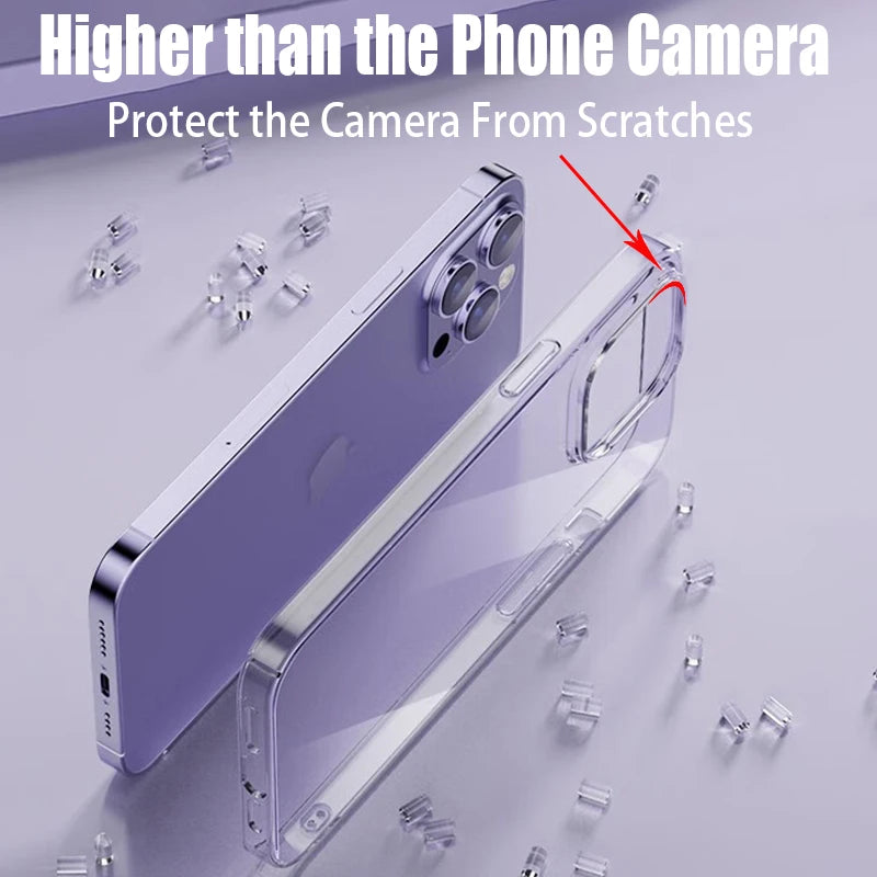 Clear TPU Silicone Case for iPhone 16 15 14 13 12 11 Pro Max Cover
