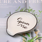 Ceramic Spoon Rest White Utensil Holder