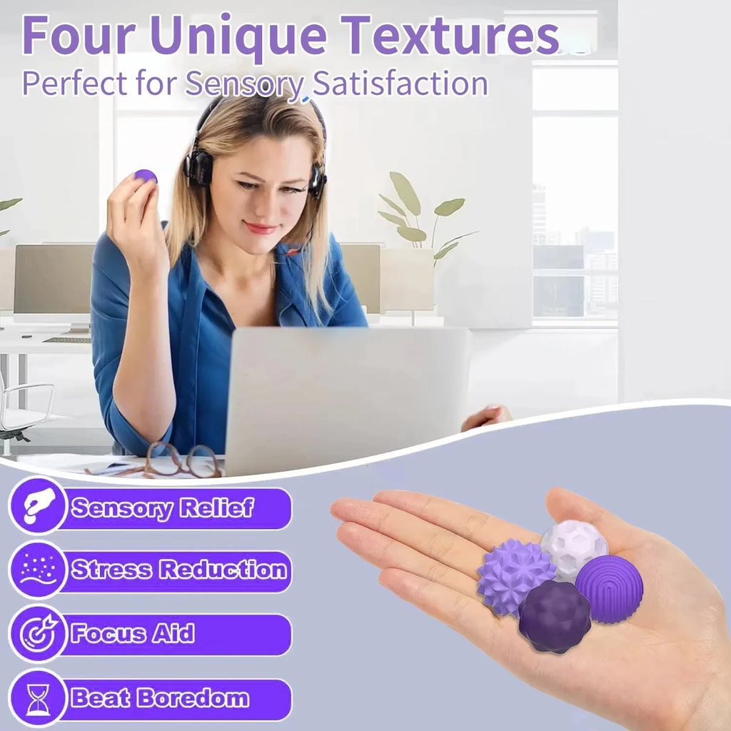 Silicone Magnetic Sensory Balls Fidget Stress Relief Toy