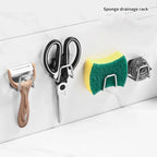 Stainless Steel Sink Sponge Holder  Self-Adhesive Kitchen Organizer