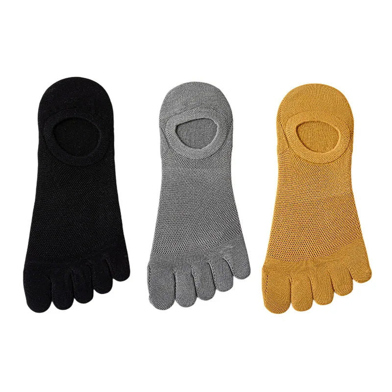 Men’s Toe Socks Breathable Anti Sweat Casual Finger Socks 3 Pairs