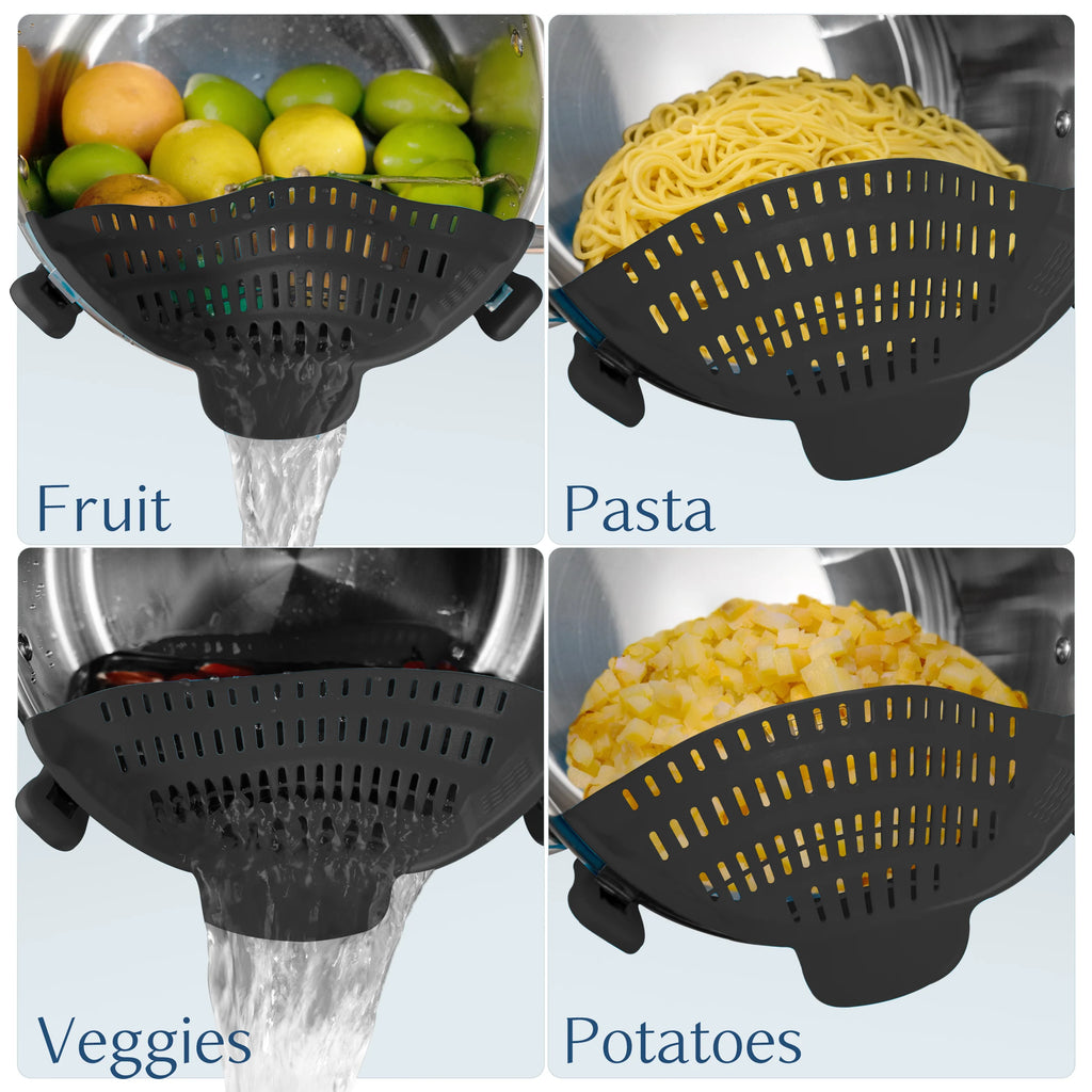 Silicone Pot Strainer Clip-On – Adjustable Kitchen Strainer for Pots & Pans