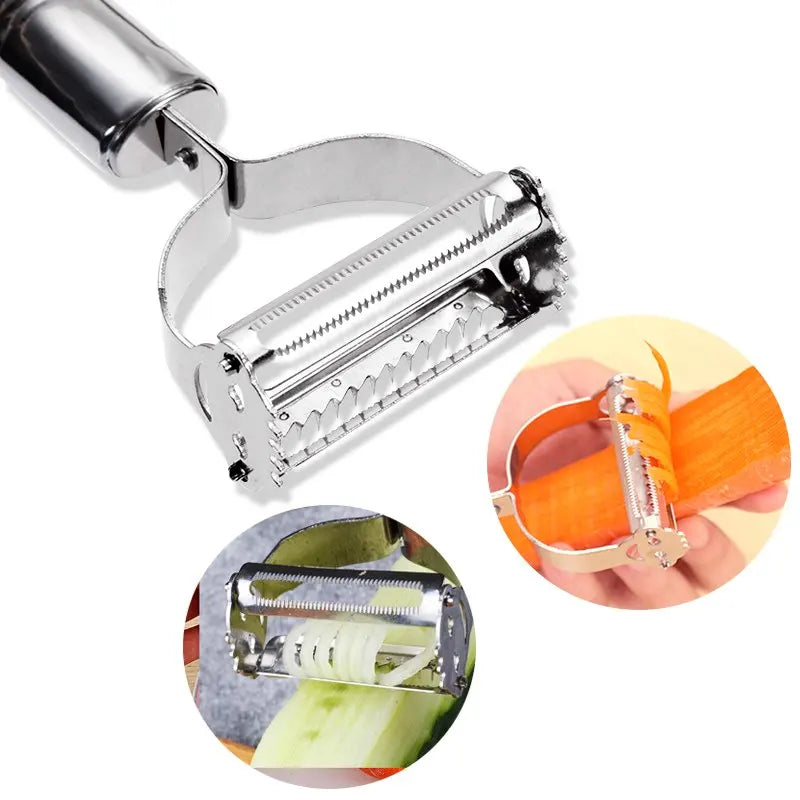Stainless Steel Vegetable Peeler & Julienne Slicer – Potato & Carrot Grater Tool