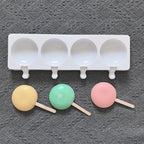 4 Hole Silicone Ice Cream Mold – Semi-Circular DIY Ice Cream Tray Maker