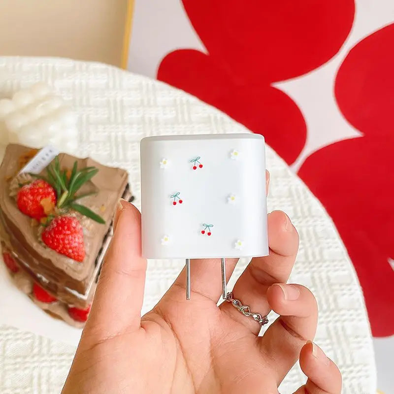 Cute Cherry Charger Cover for iPhone 20W USB Cable Protector