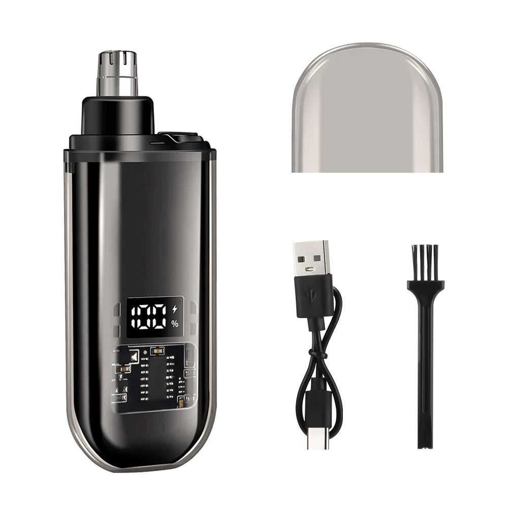 Rechargeable Nose Hair Trimmer for Men – Portable Facial Grooming Tool
