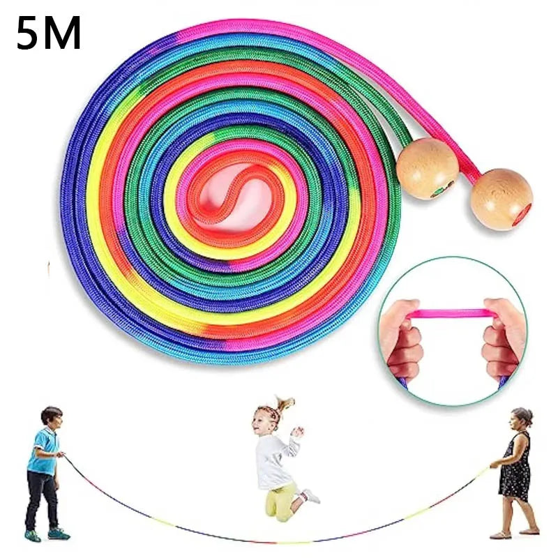 5M Rainbow Skipping Rope for Kids Long Speed Jump Rope with Handle Main image