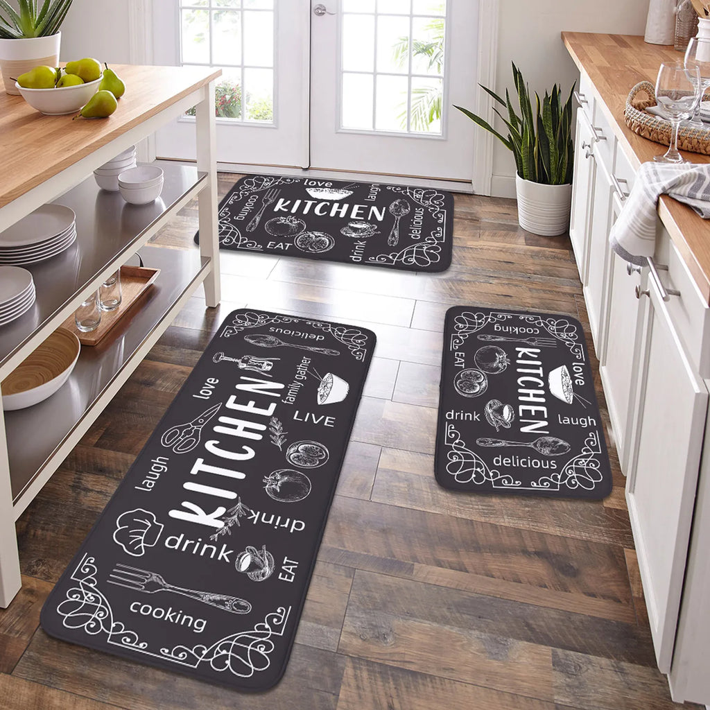 VIKAMA Kitchen Floor Mat UK Absorbent Non-Slip Waterproof Rug