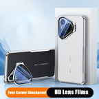 Leather Plated Metal Lens Holder Case for Huawei Pura 80 70 Pro Ultra
