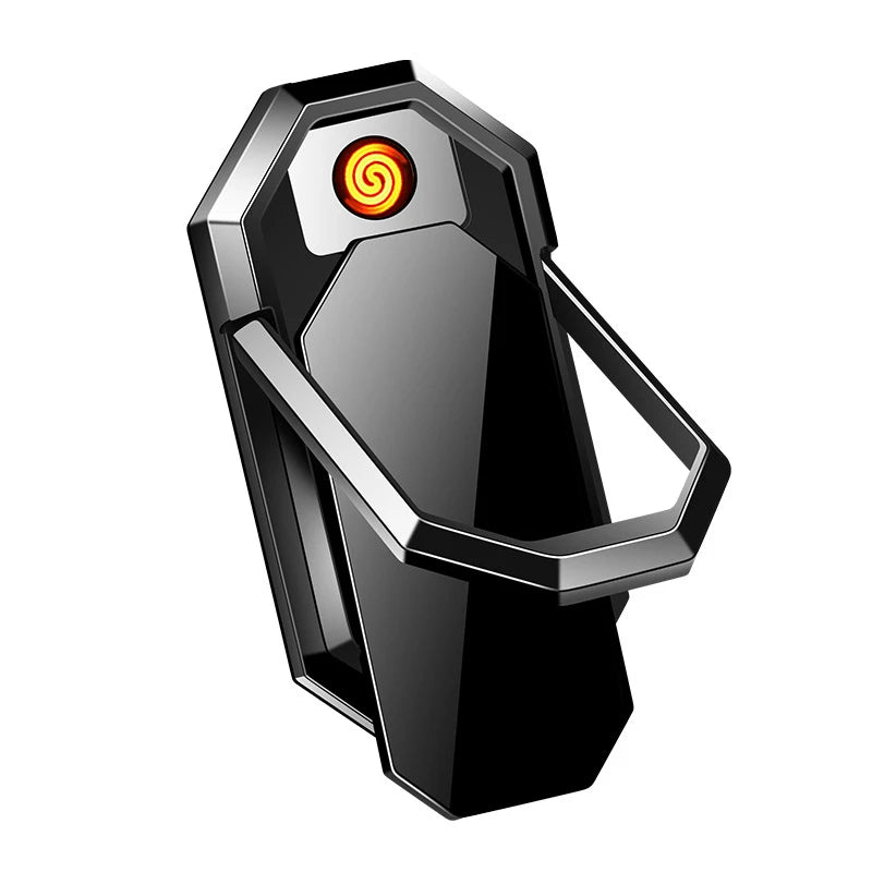 Phone Holder with Lighter - Portable USB Rechargeable Design