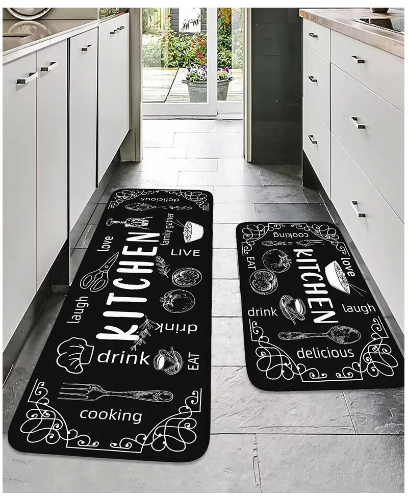 VIKAMA Kitchen Floor Mat UK Absorbent Non-Slip Waterproof Rug
