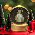 Jesus 3D Crystal Ball Night Light Religious LED Lamp
