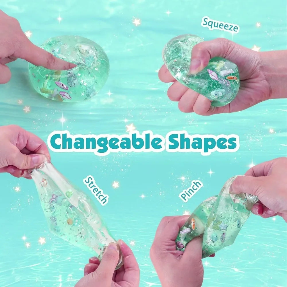 demonstrating the elastic stretch and durability of the squishy stress balls cube fidget toy