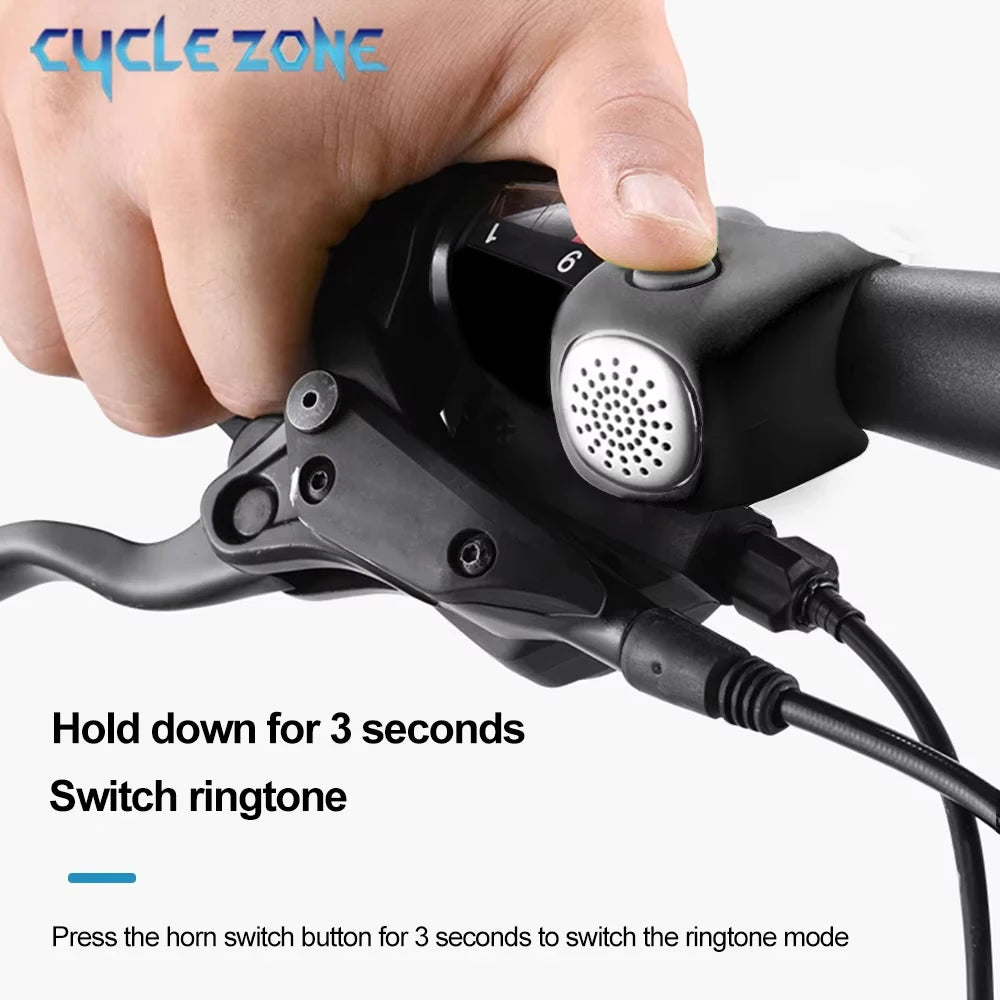 Electric Bicycle Horn 3 Sound Modes Loud MTB Bike Handlebar Alarm