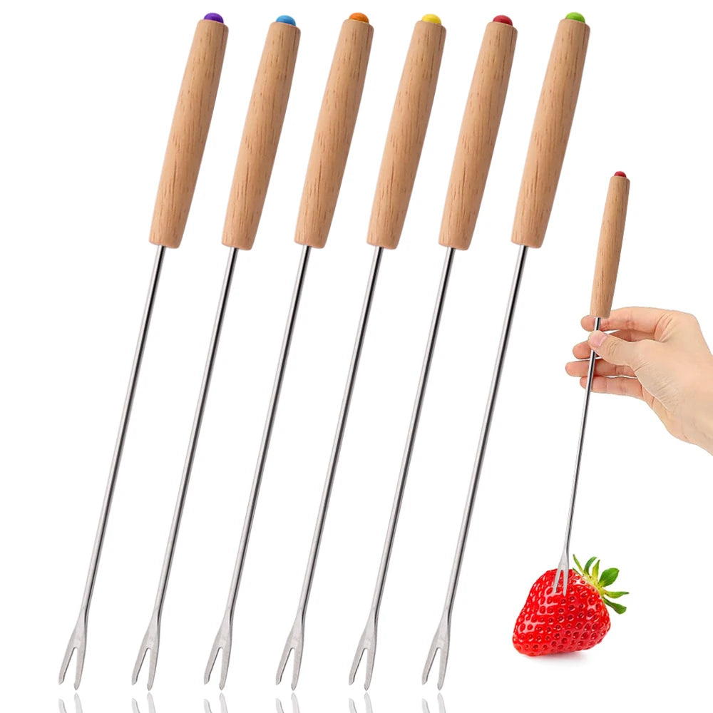 Fondue Fork Set Stainless Steel 6–24Pcs Long Chocolate & Fruit Forks