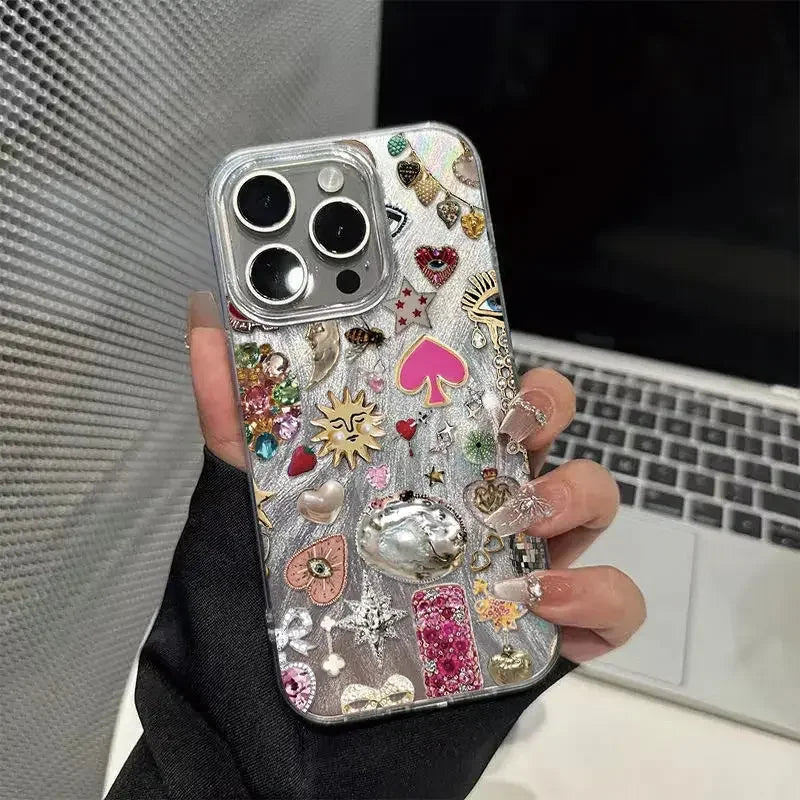 Aesthetic Love Painted Phone Case for iPhone 16 15 14 13 12 Pro Max