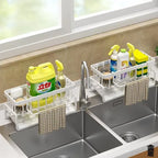 Tap-Mounted Sink Organizer Compact Kitchen Storage Shelf with Drain Rack