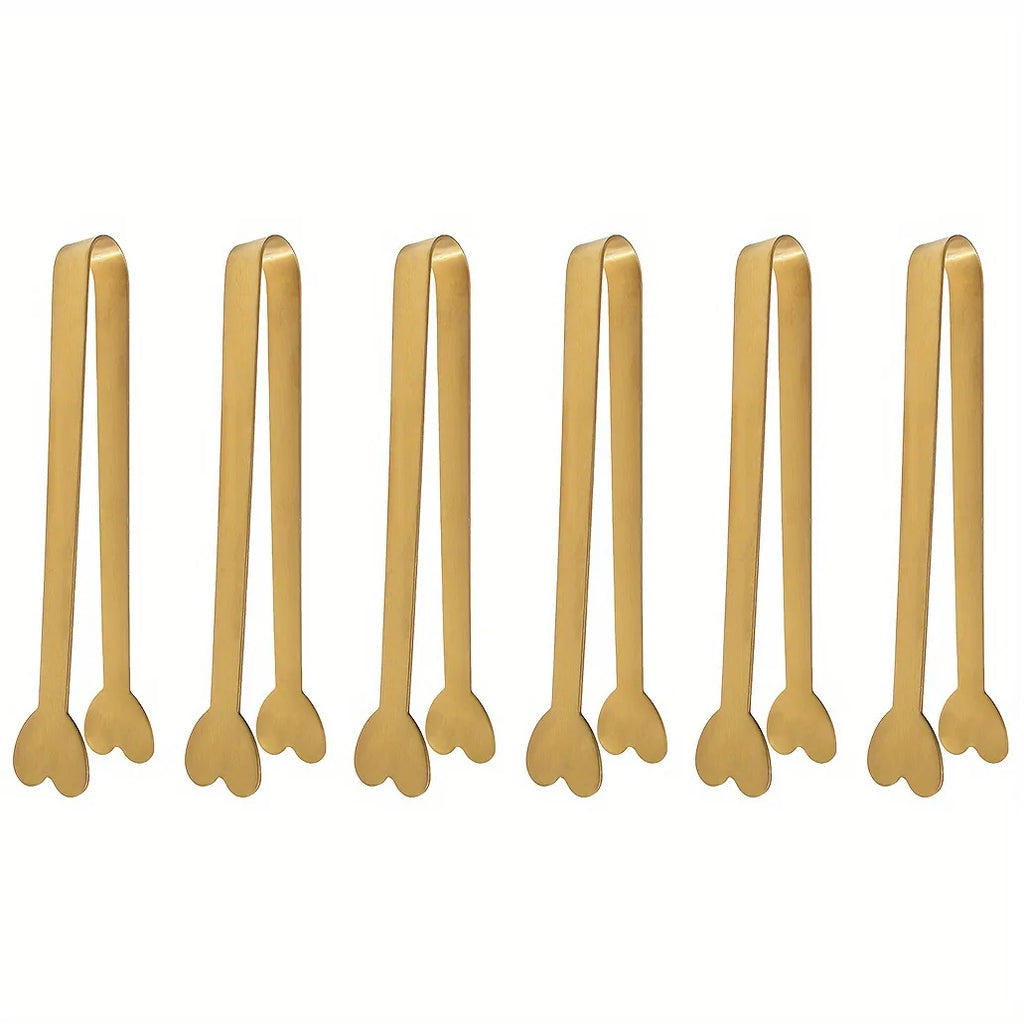 Small Gold Serving Tongs – Stainless Steel Mini Buffet & Appetizer Tongs