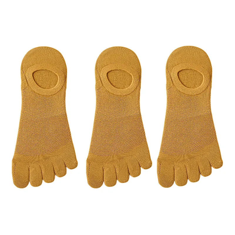 Men’s Toe Socks Breathable Anti Sweat Casual Finger Socks 3 Pairs