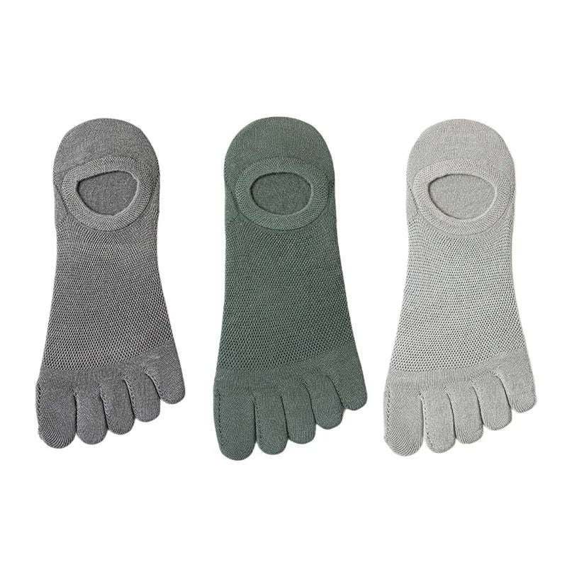 Men’s Toe Socks Breathable Anti Sweat Casual Finger Socks 3 Pairs