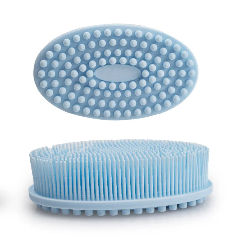 Baby Double-Sided Bath Brush Soft Silicone Hair & Body Brush