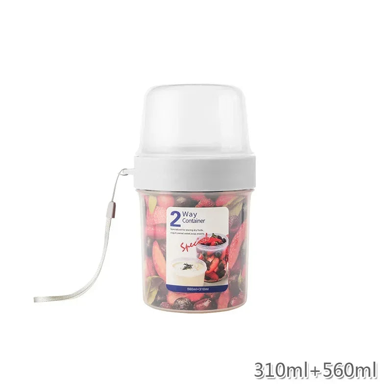 Oatmeal Yogurt Lunch Box Set Sealed Breakfast Bento Container with Fork