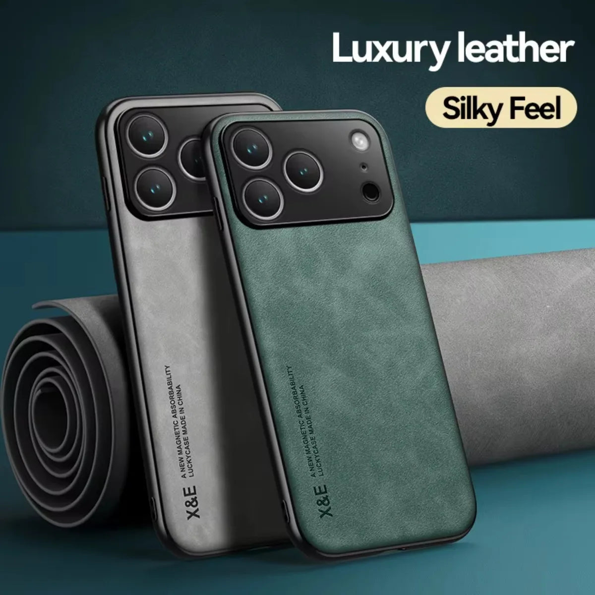Premium Leather Magnetic Case for iPhone 17 16 15 14 13 Pro Max
