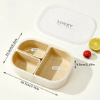 WORTHBUY 3 Grid Lunch Box Microwave Safe Detachable Bento Container