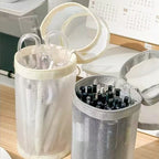 Clear Mesh Pencil Case Portable Standing Pen Holder Organizer