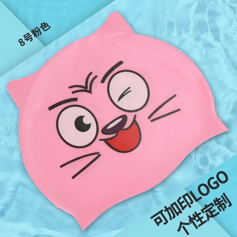 Cartoon Clownfish Kids Silicone Swimming Cap Waterproof Swim Hat