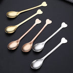 2Pcs Love Handle Coffee Spoon Set – Stainless Steel Tea & Dessert Spoon