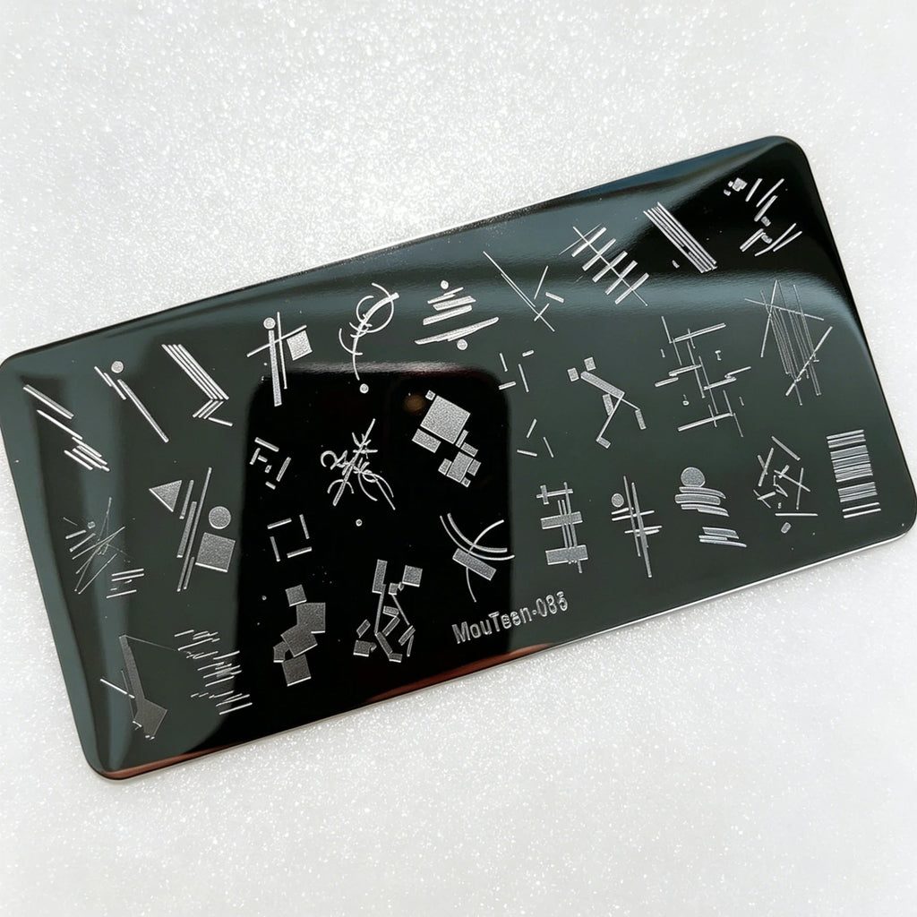 MouTeen263 Nail Stamping Plate Cursive Letter Nail Art Template