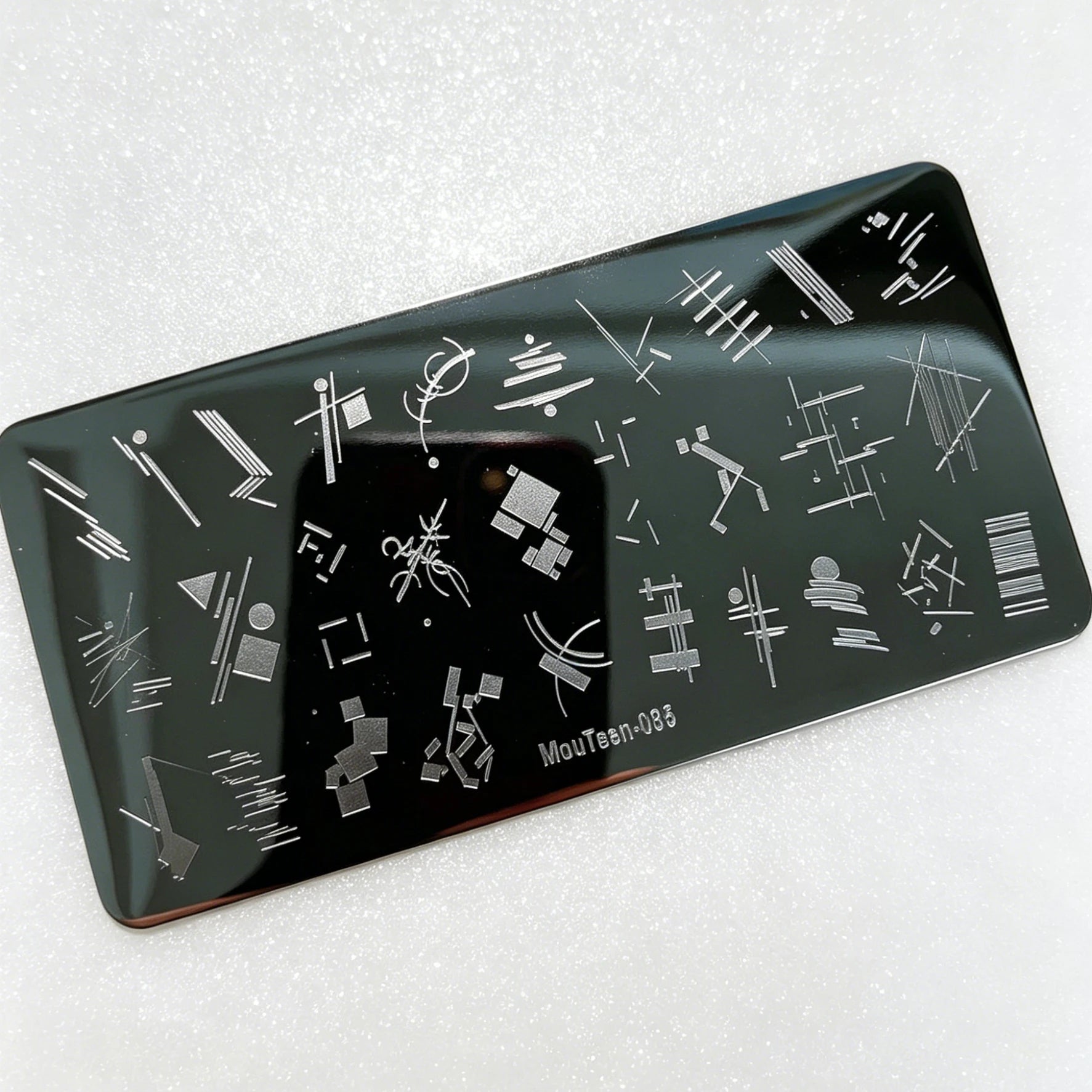 MouTeen263 Nail Stamping Plate Cursive Letter Nail Art Template