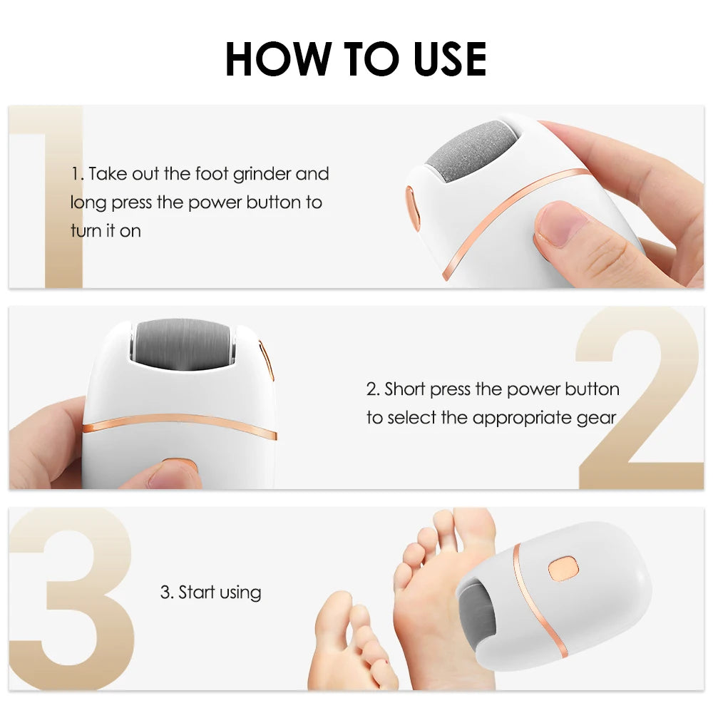 Electric Foot Grinder USB Callus Remover Pedicure Tool Dead Skin File
