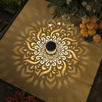 Solar Flower Fence Light Waterproof Metal Garden Wall Lantern