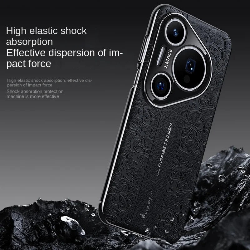 Embossed Leather Case for Huawei Pura 80 70 Ultra Pro & P60 Cover