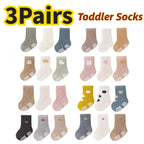 3/5 Pairs Baby Non-Slip Animal Socks for Boys & Girls