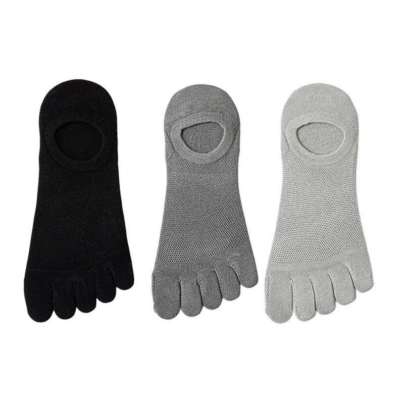 Men’s Toe Socks Breathable Anti Sweat Casual Finger Socks 3 Pairs