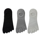 Men’s Toe Socks Breathable Anti Sweat Casual Finger Socks 3 Pairs