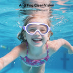 Kids Swimming Goggles Large Frame Anti-Fog Ages 6-15