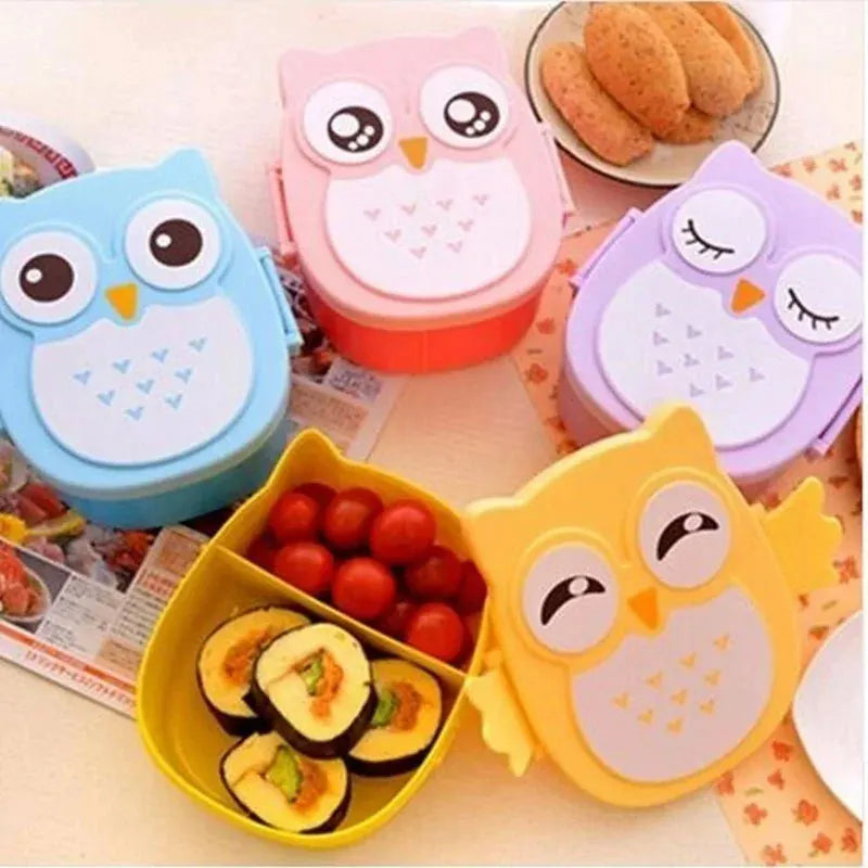 Portable Children Lunch Box Cartoon Bento Food Container with Cutlery Set