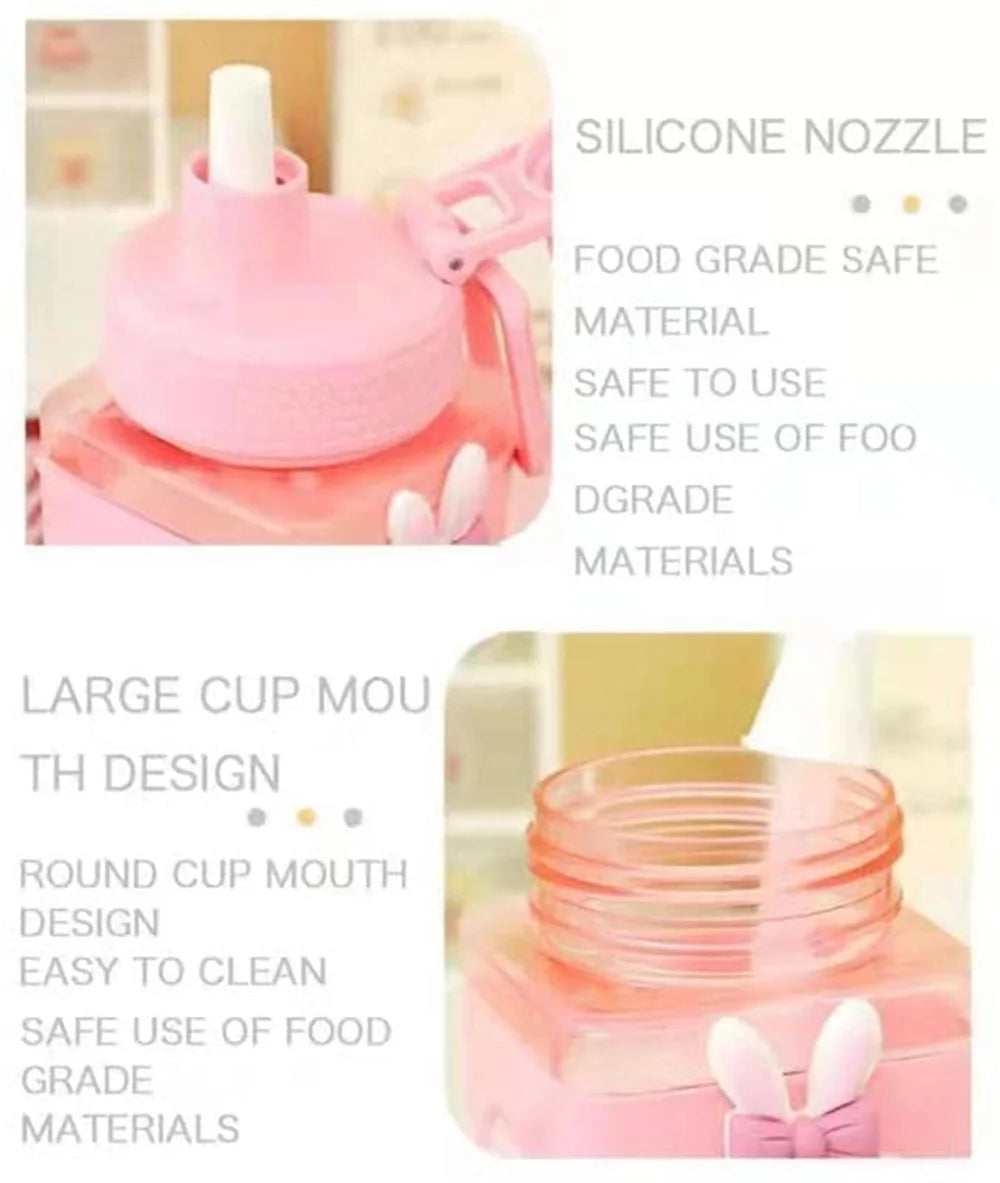 Kawaii Shaker Water Bottle with Straw BPA Free Cup